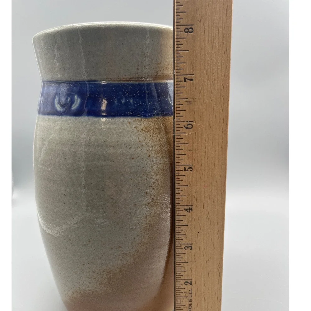 Vintage BUCK Pottery Glazed Stoneware Vase‎ - 8 Inches - Gruene Texas